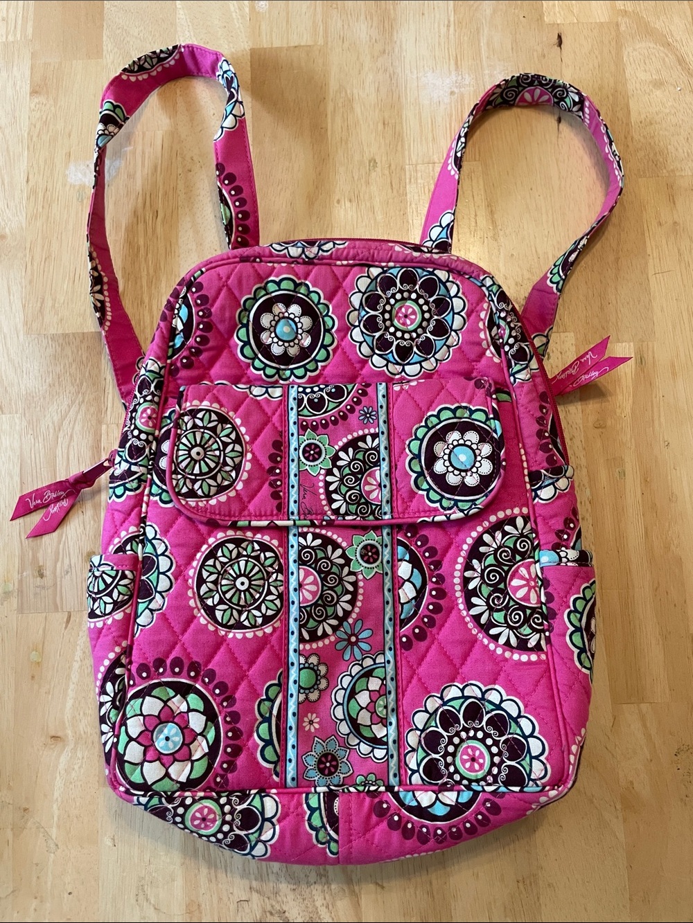 Vera Bradley Hot Pink Quilted Floral Medallion Backpack